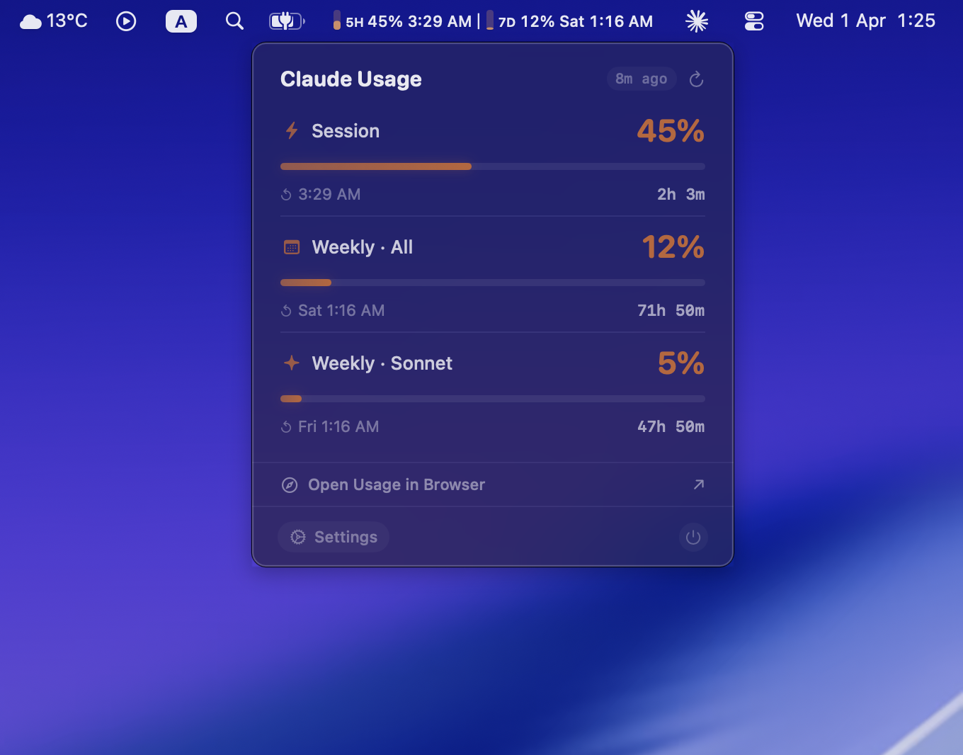CCStatsOSX in action